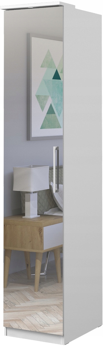 

Szafa Optima 1D L/p lustro biały laminat 2497KL57