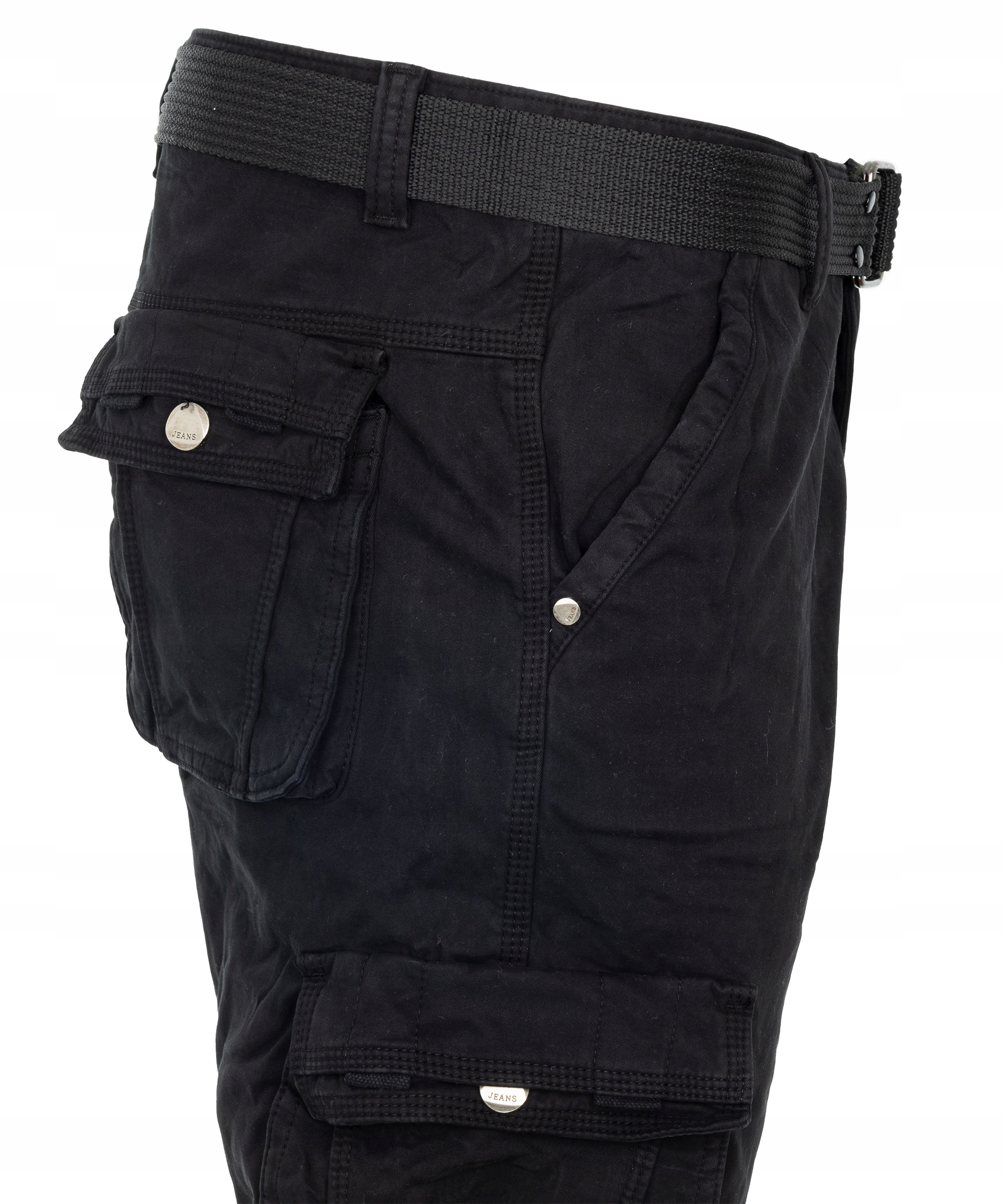 Zateplené kapsáče Černé Teplé S Fleecem pásek bonus Iteno W36