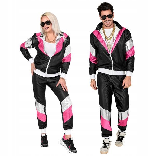 STRÓJ DRES CZARNY DISCO PARTY LATA 80 XL