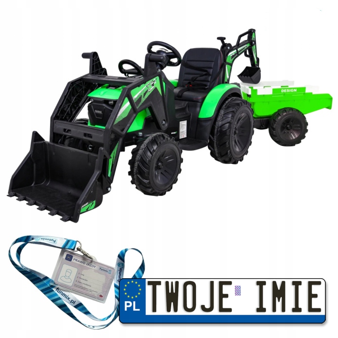 Pojazd Traktor Z Przyczepą 720- T Zielony Ramiz
