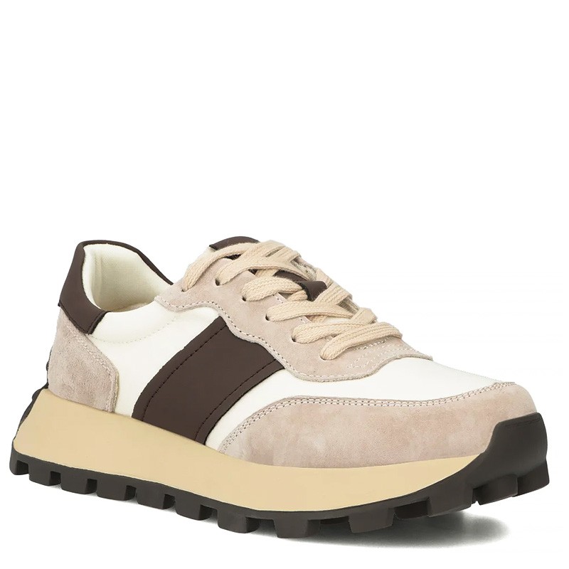 Filippo DP6498/26 Béžové Hnědé Kožené Tenisky Adidasy 41