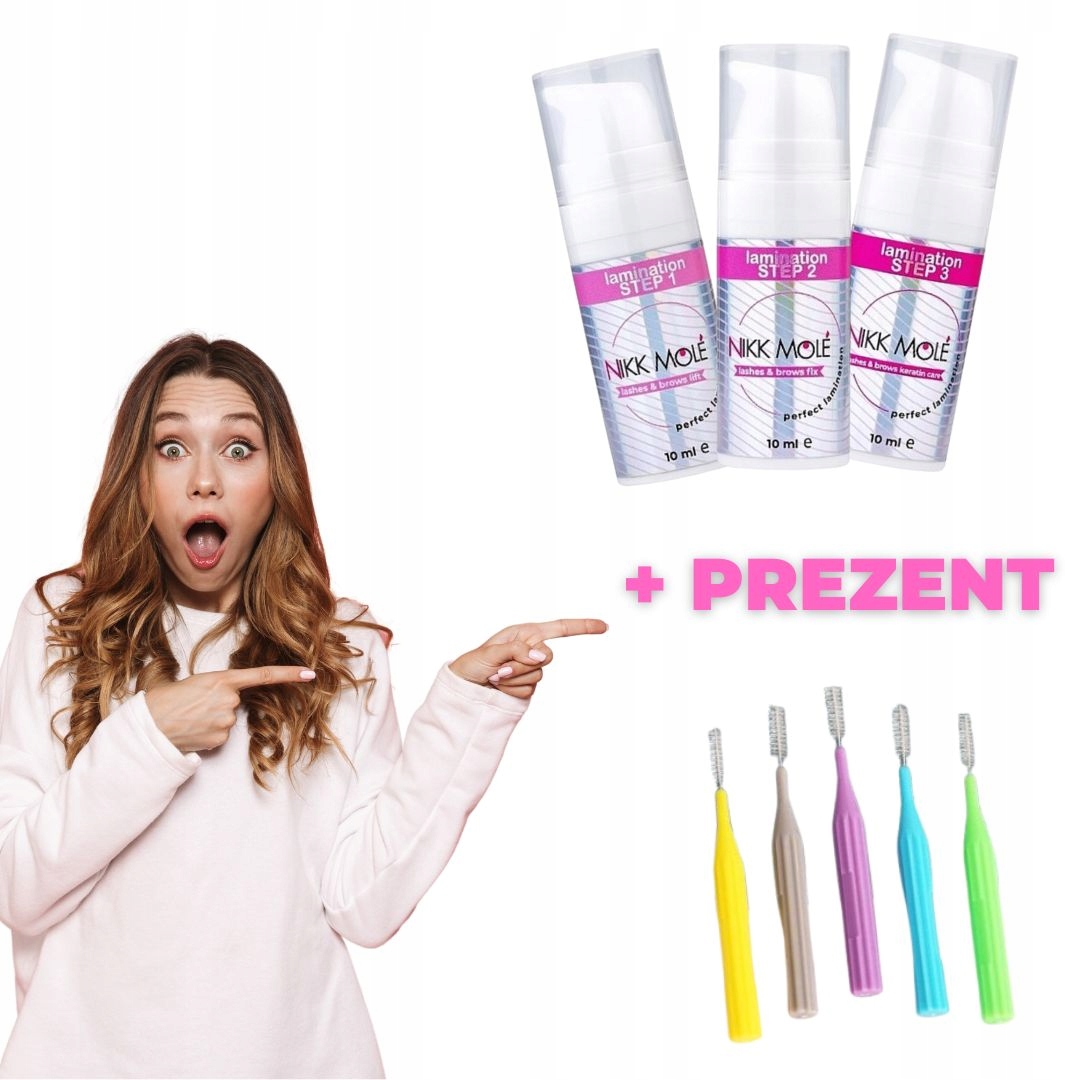 Sada pro laminaci obočí a řas Nikk Mole Č. 1, 2, 3 Dárek Baby Brush d