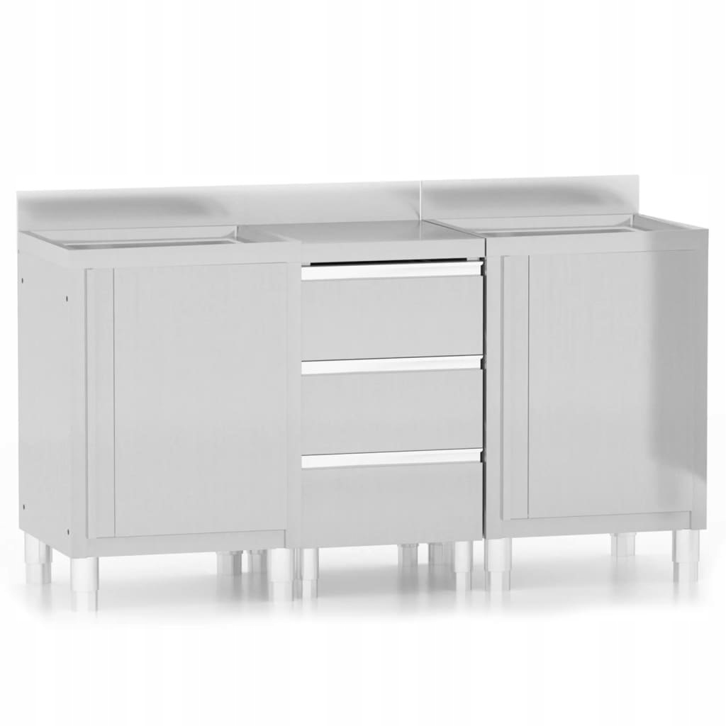 Szafki gastronomiczne, 3 szt., stal nierdzewna Stan opakowania oryginalne