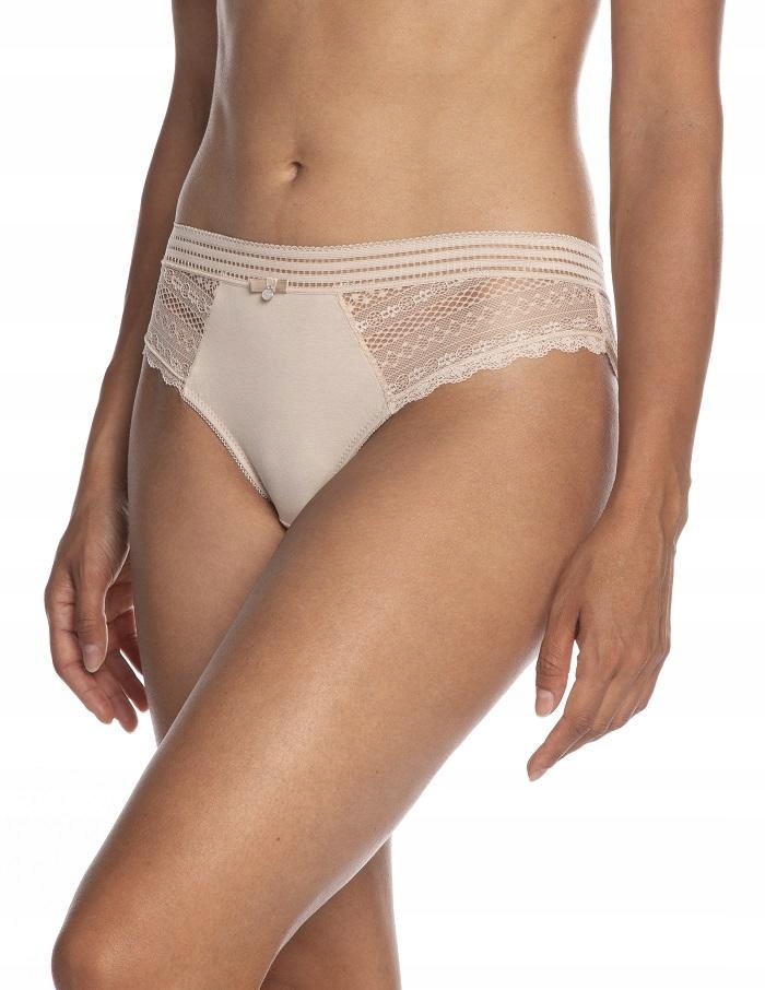 Lama figi damskie bawełniane mini bikini 2szt beż S