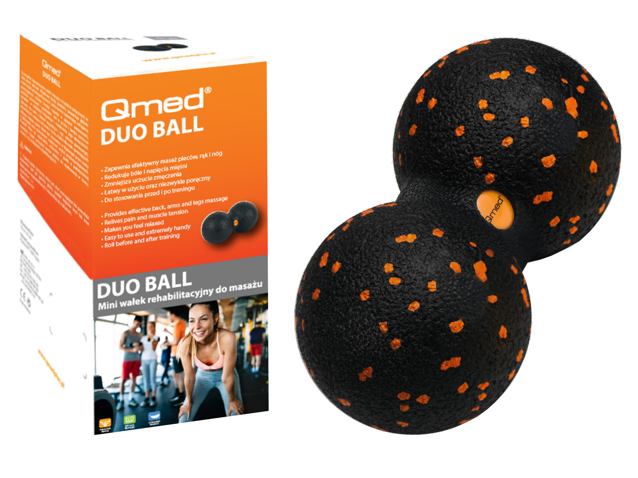 

Qmed Duoball wałek do masażu roller piłka Duo ball
