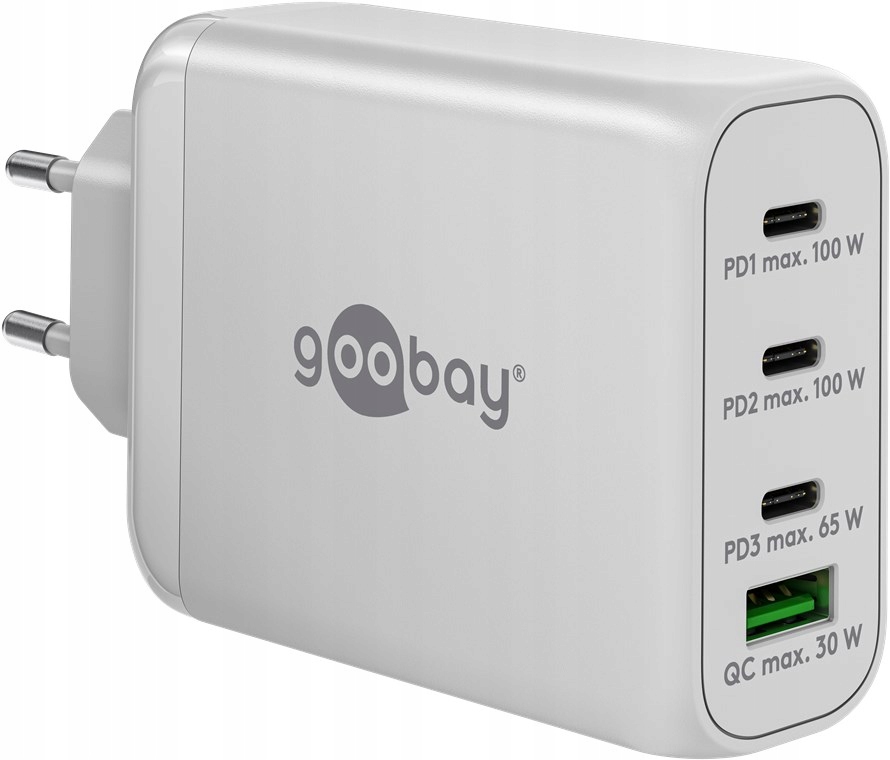 Szybka ładowarka wieloportowa Usb-c Pd 100 W Goobay Biała