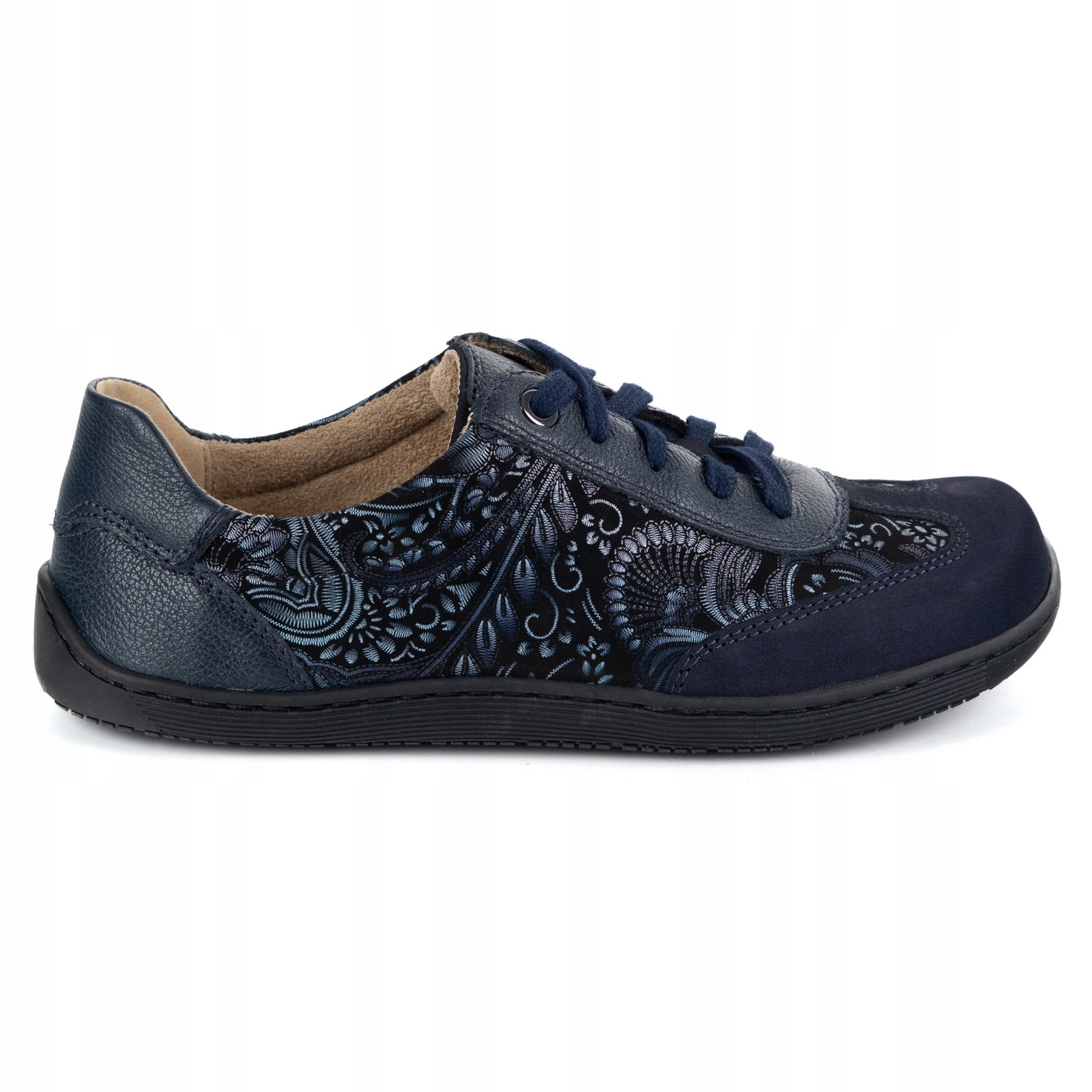 Boty Barefoot dámské kožené minimalistické 1287 tmavě modré 41