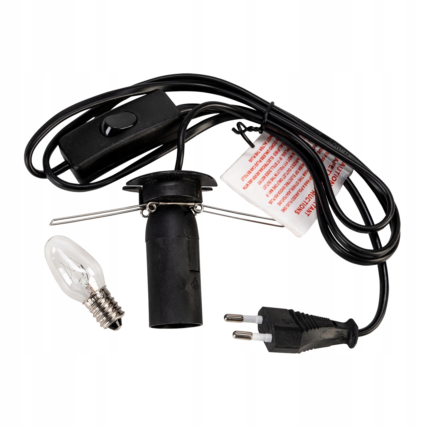 Kabel zasilający do lampy solnej E14 z żarówką 15W