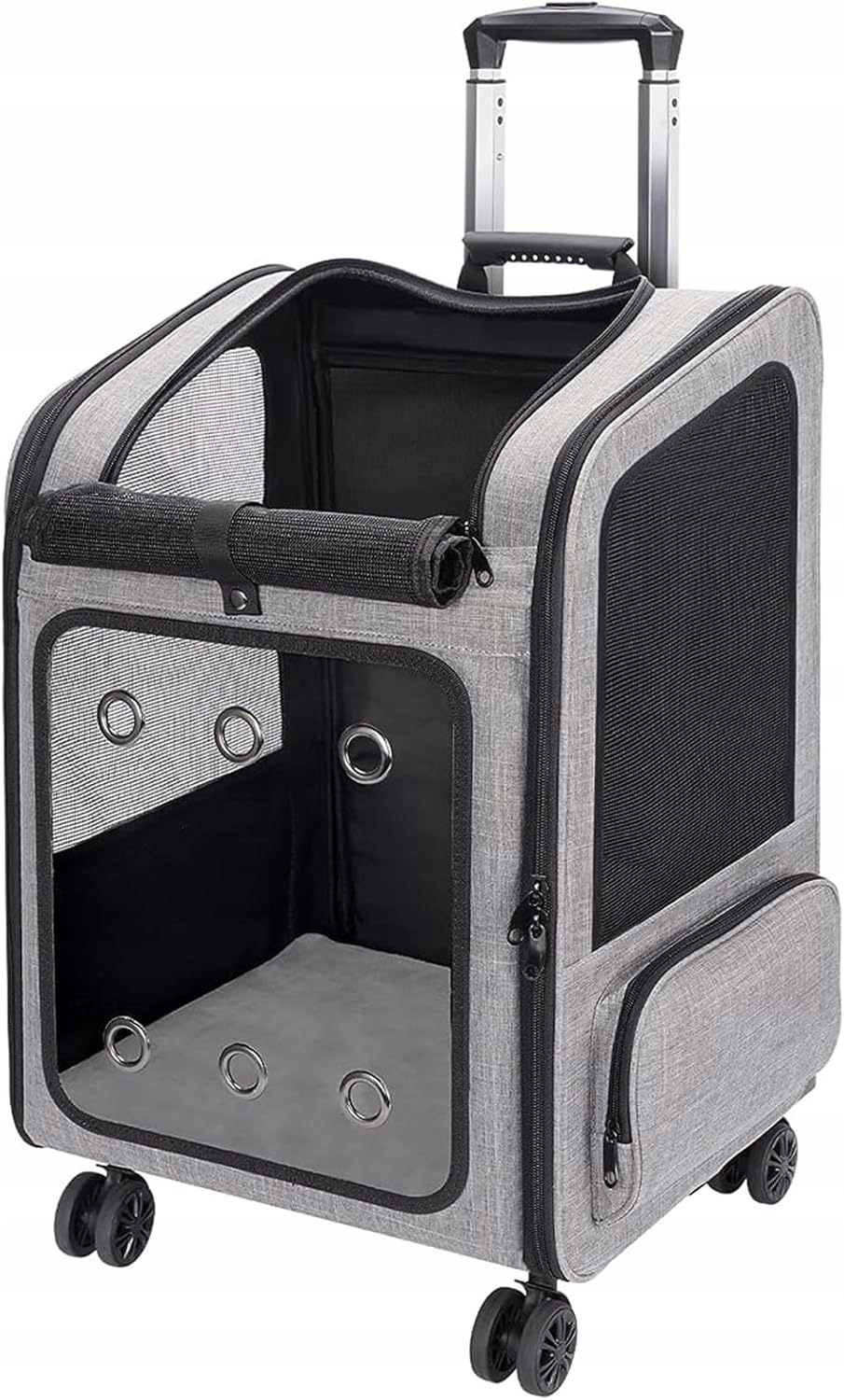 Levně Batoh přepravka pro kočky 2v1 na kolečkách teleskopický 53x32x40 cm velký