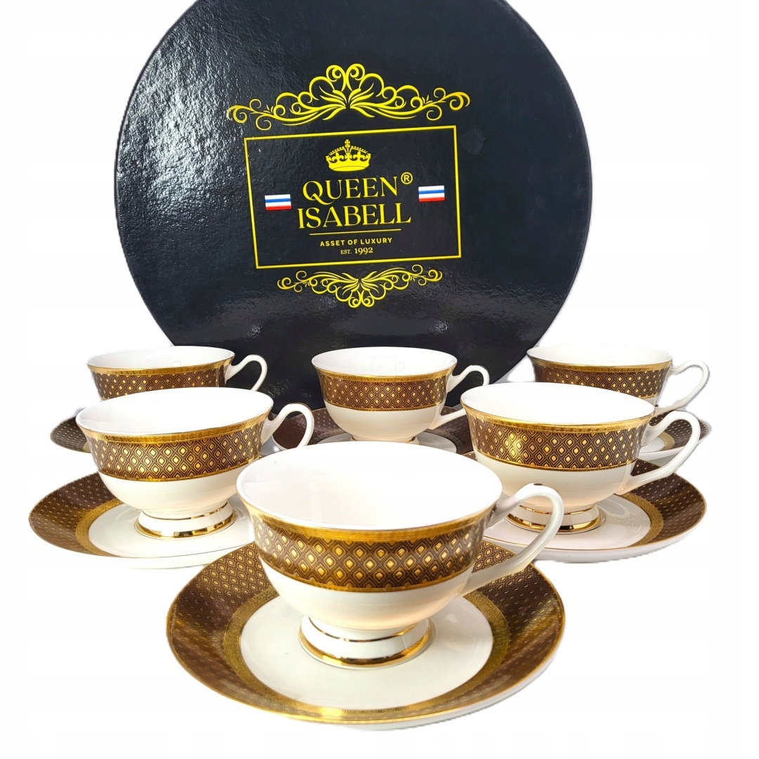 Šálky 6+6 komplet káva porcelánový čaj 180 ml darček