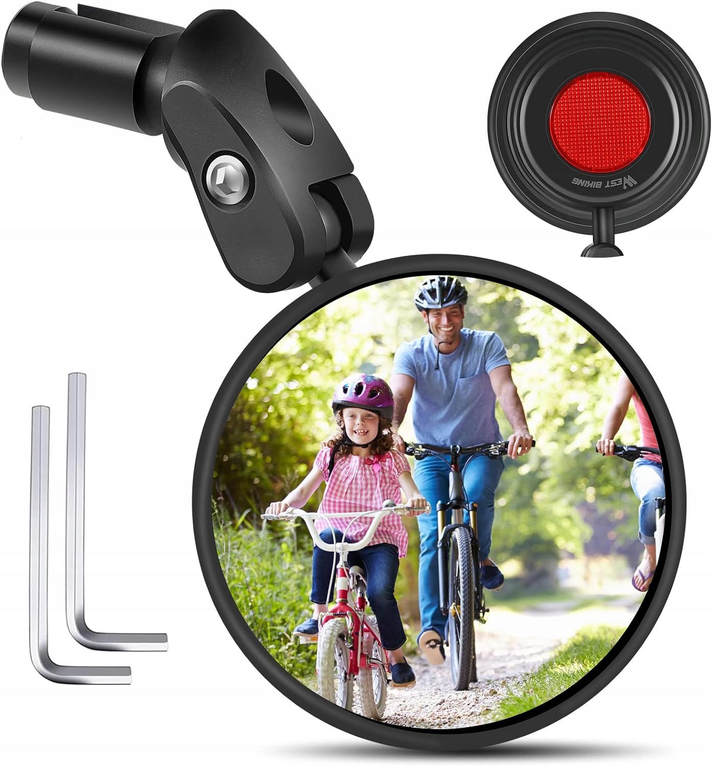 LUSTERKO ROWEROWE OBROTOWE 360° NA KIEROWNICE CZARNE