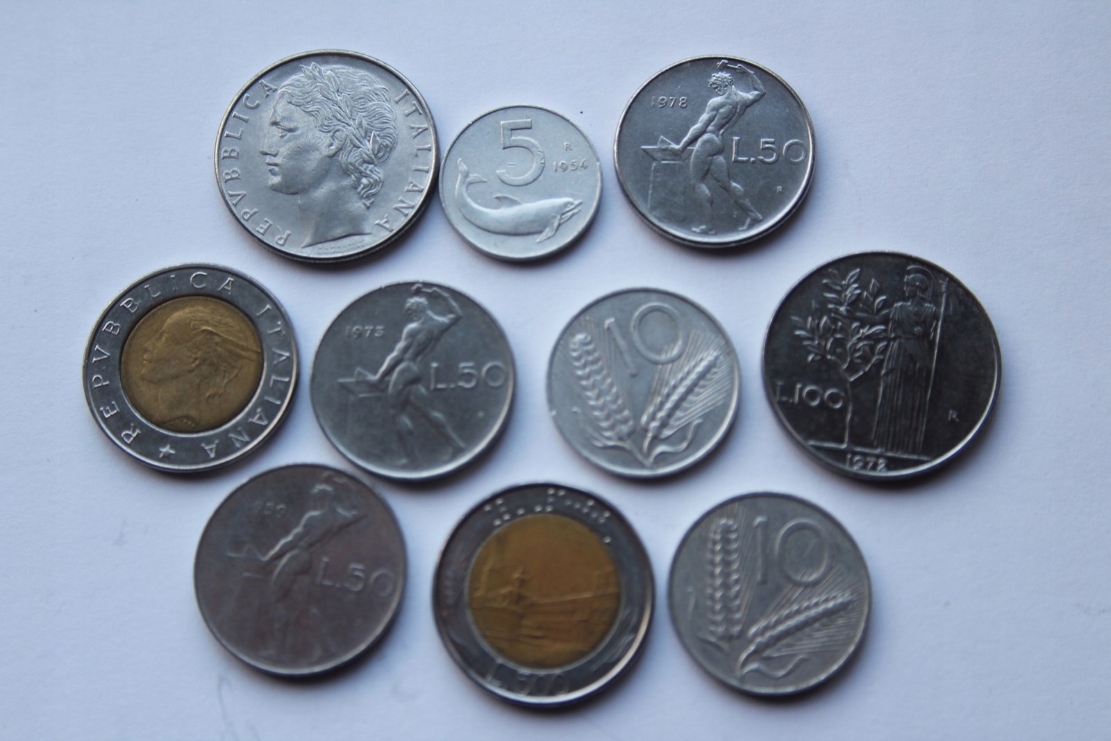 ZESTAW 10 MONET STARE WŁOCHY -ZEST.55