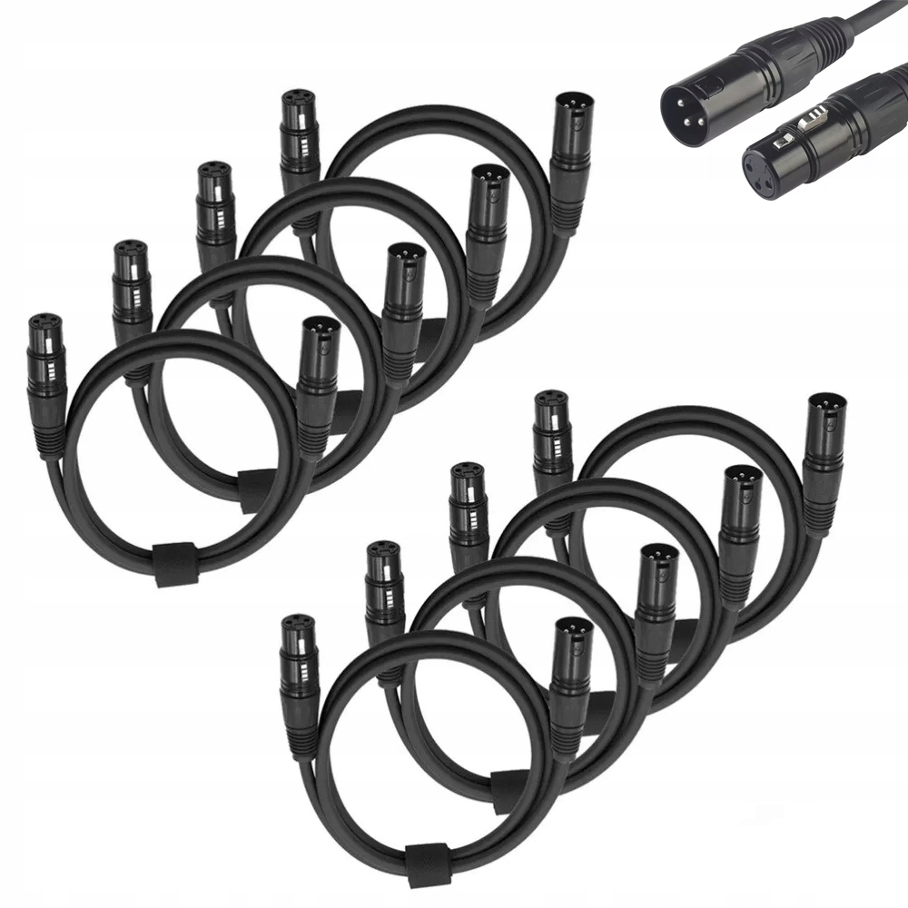 10 x Xlr audio kabel prodlužovací kabel pro mikrofon mixeru. samec-samice 1 m