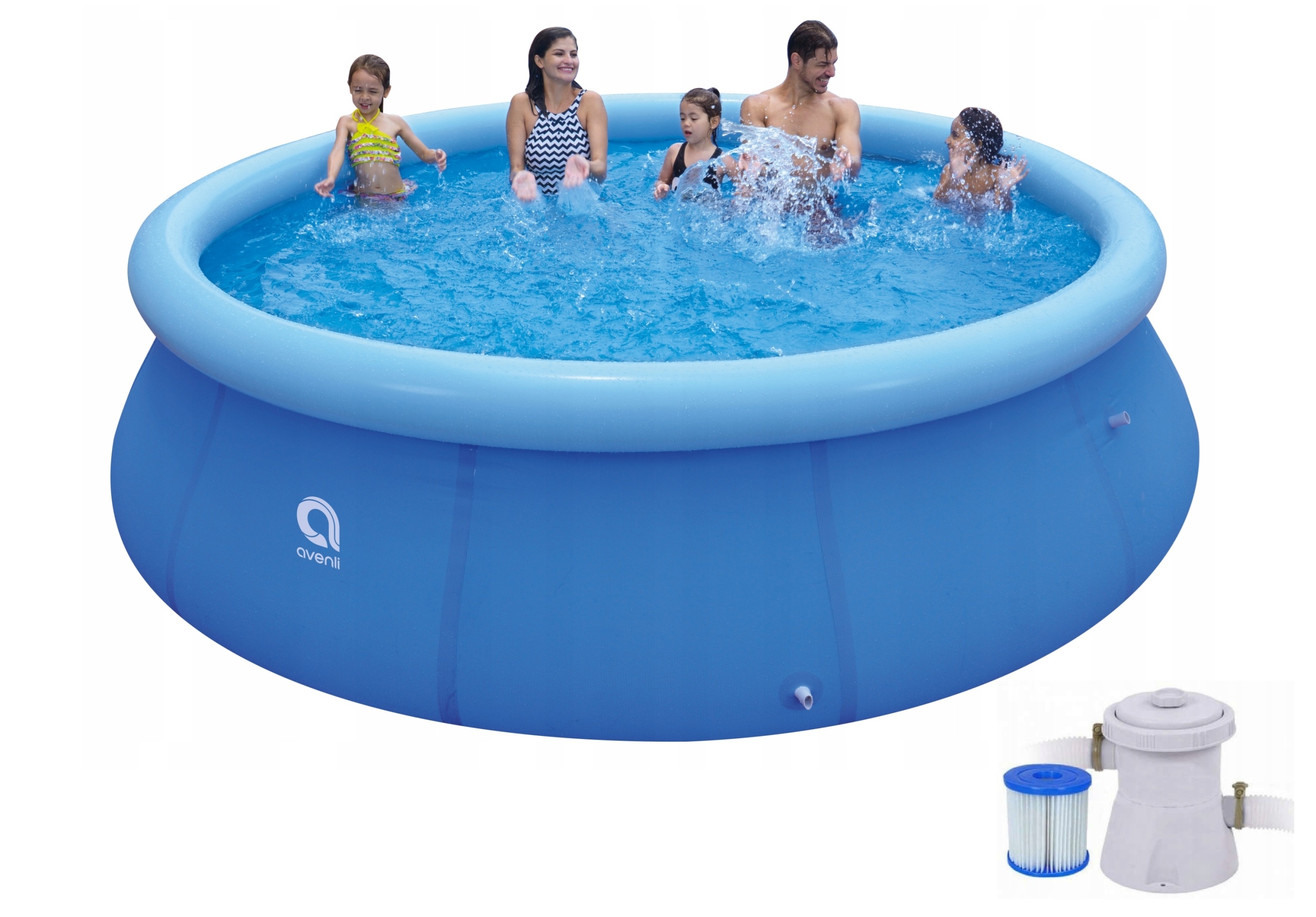 Basen Rozporowy Okrągły Ogrodowy Avenli 420 X 84 cm Pompa Filtrująca