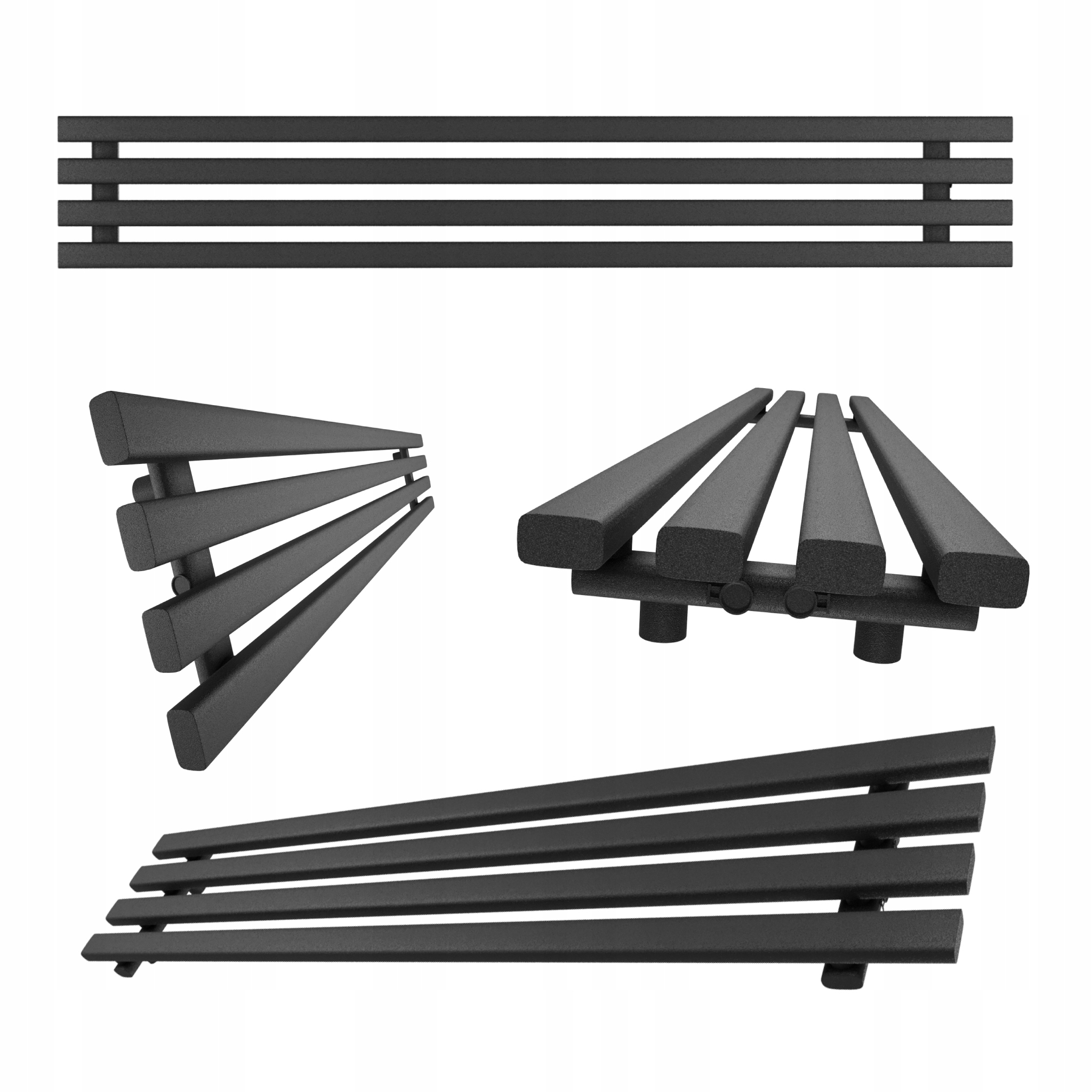 Horizontální Radiátor HORIZONT4 29x120 Černá Struktura