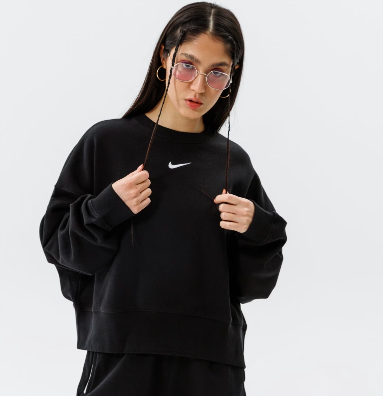 Sportovní mikina Nike Essential Fleece Crewneck DJ7665-010 velikost M