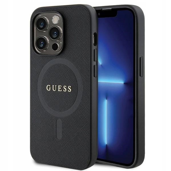 Pouzdro Guess GUHMP14LPSAHMCK pro iPhone 14 Pro 6.1", černá/černá, hardcase Saffian
