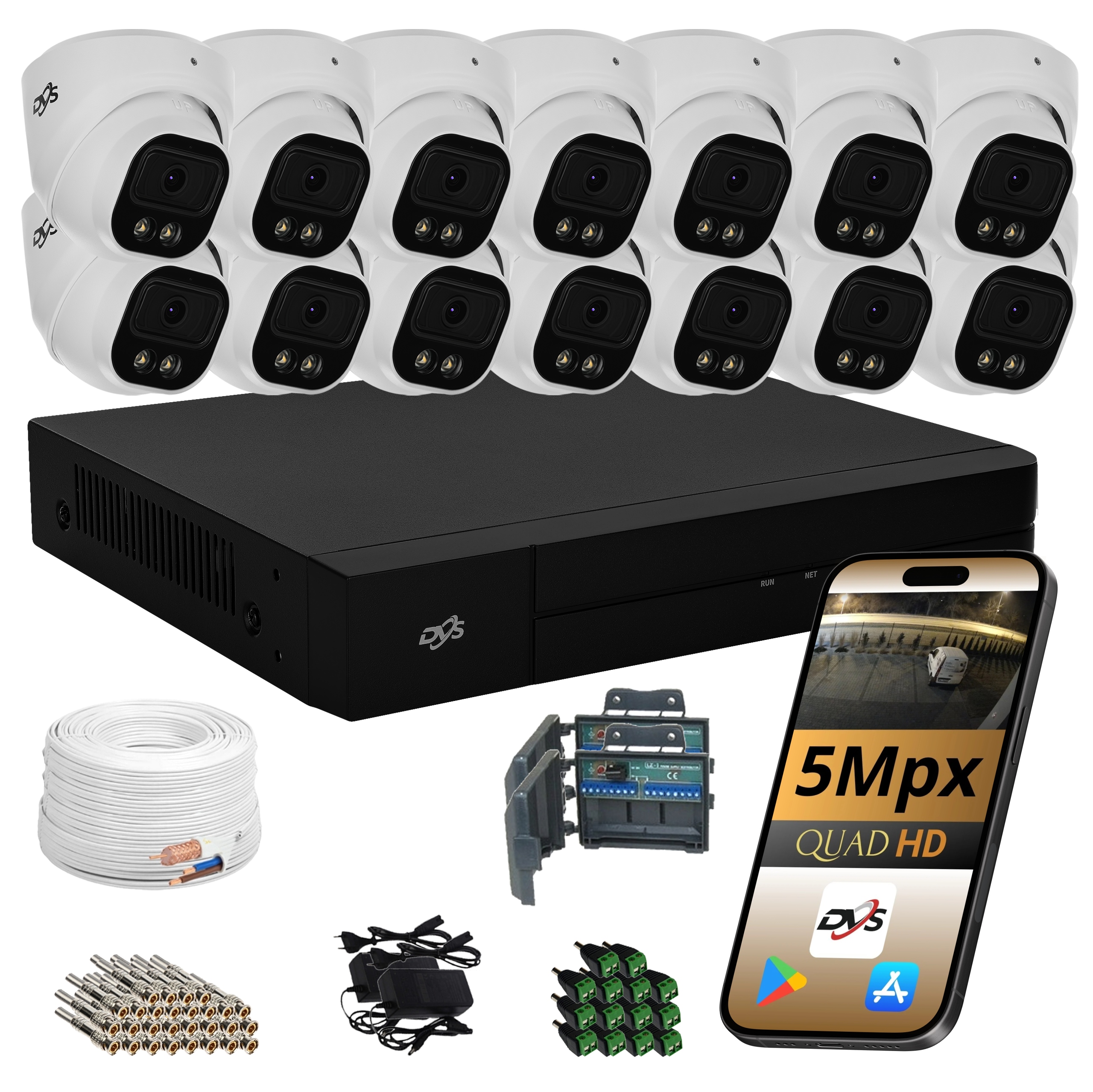 Sada Venkovních 14 Analogových Monitorovacích Kamer 5Mpx Dvs Dual