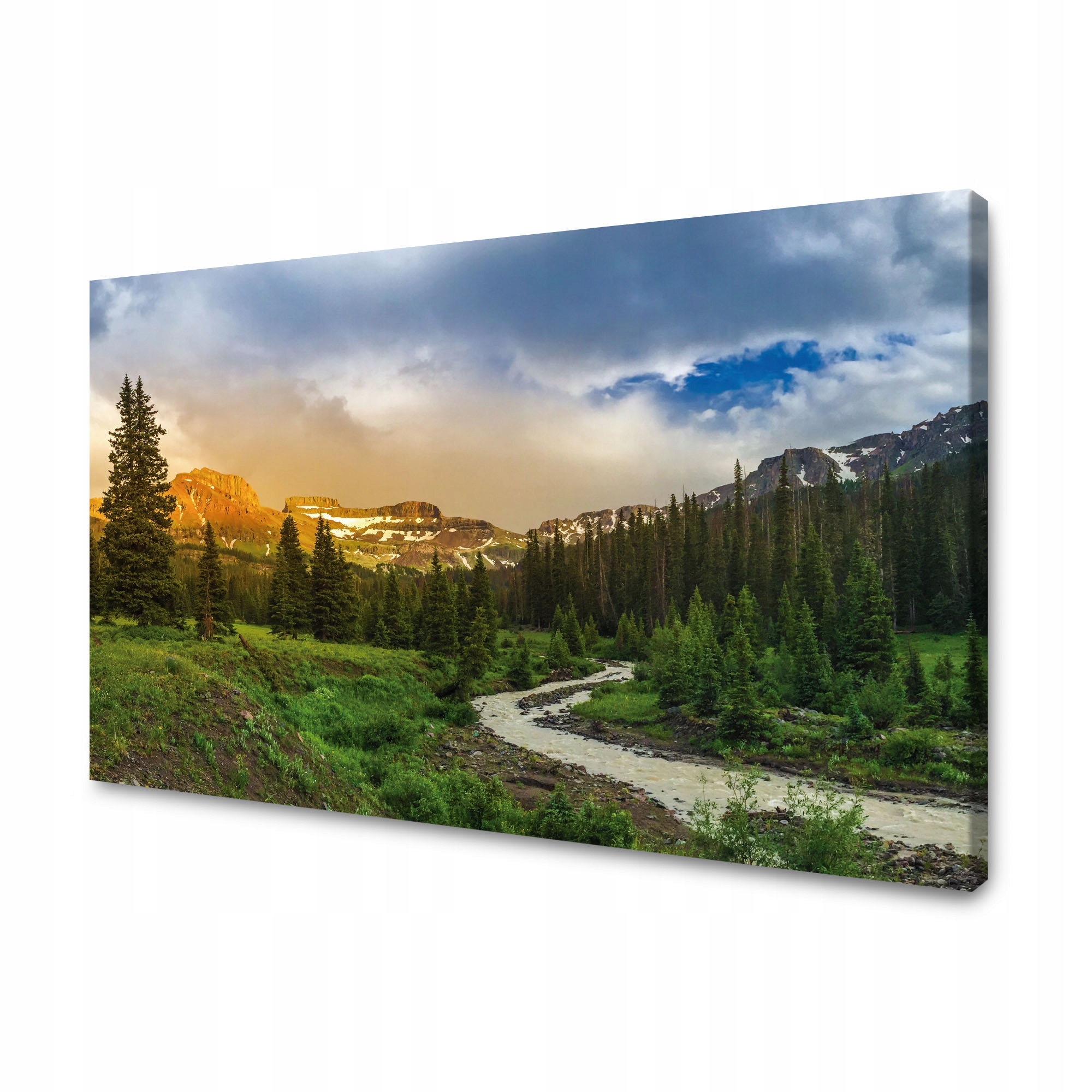 Obraz na plátně Stezka uprostřed hor Les Stromy Slunce 90x60 cm