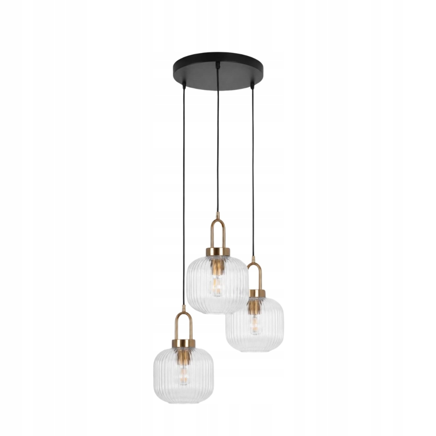 Lampa wisząca żyrandol nad stół do salonu jadalni szklany złoty Lira 3