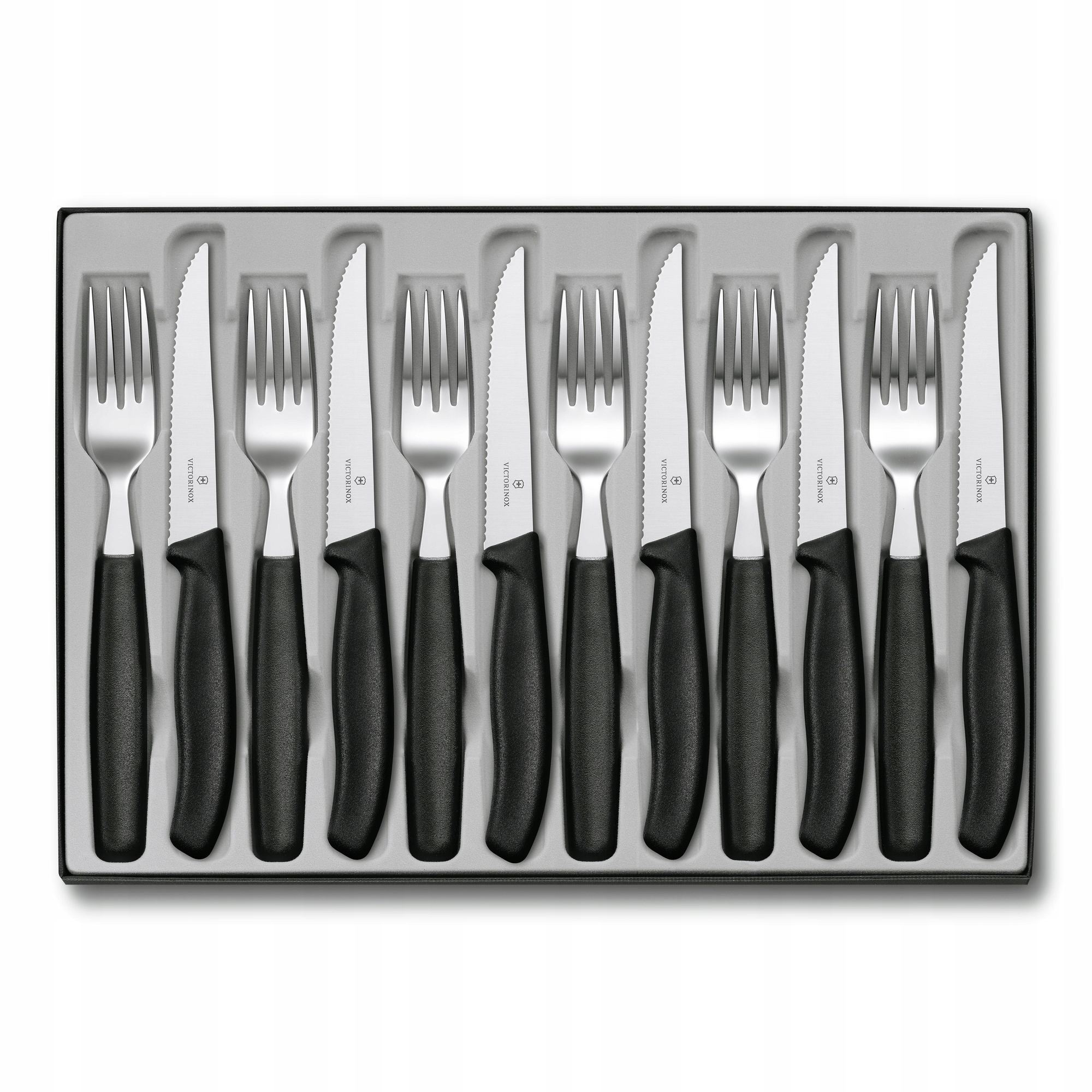 Victorinox 6.7233.12, 6 noży ostrza 11cm ząbkowane 6 widelców Swiss Classic