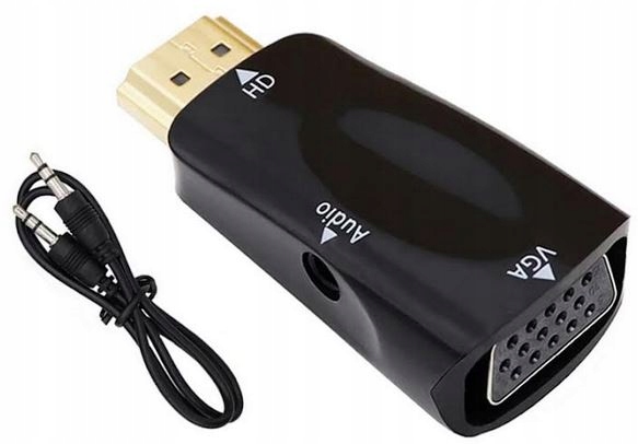 PRZEJŚCIÓWKA ADAPTER KONWERTER HDMI NA VGA + AUDIO