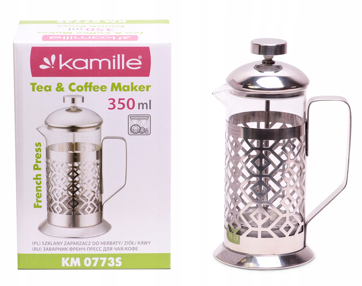 Szklany ZAPARZACZ do HERBATY KAWY 350 ml KAMILLE