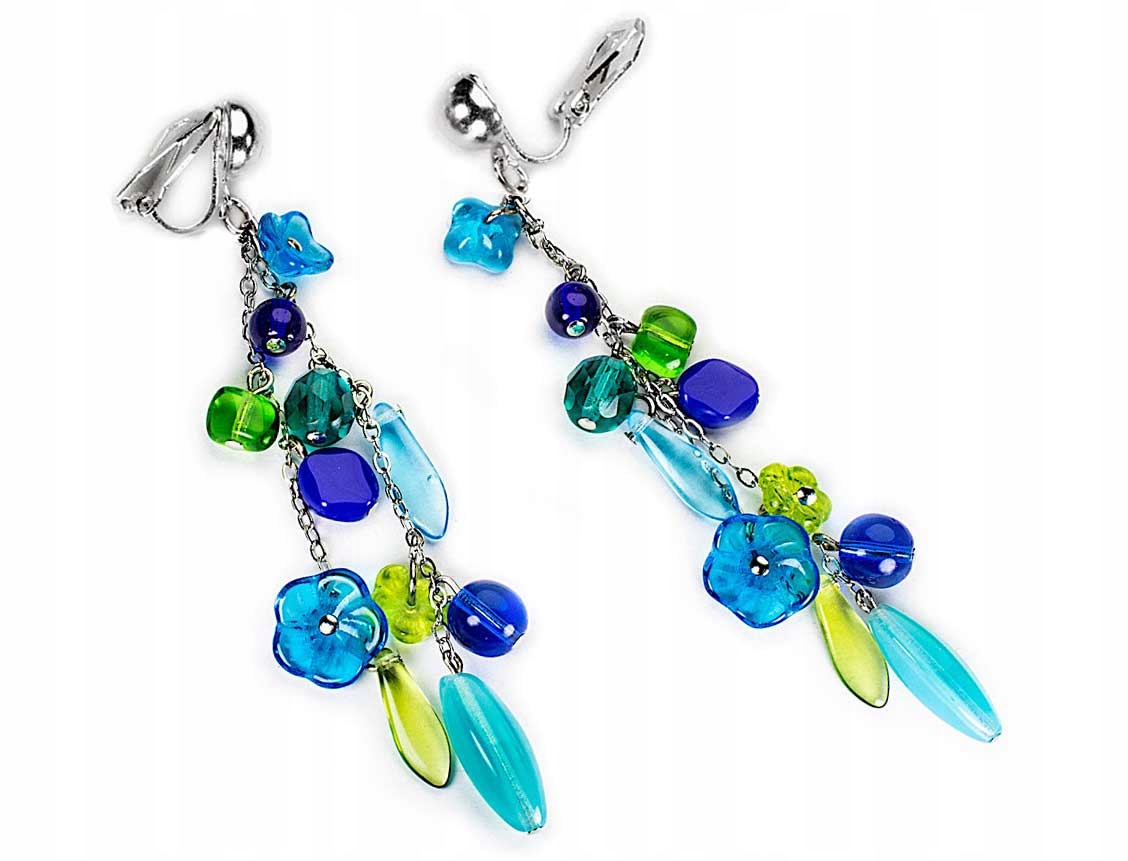 

Długie Klipsy Kolorowe Niebieskie Na Uszy Jablonex