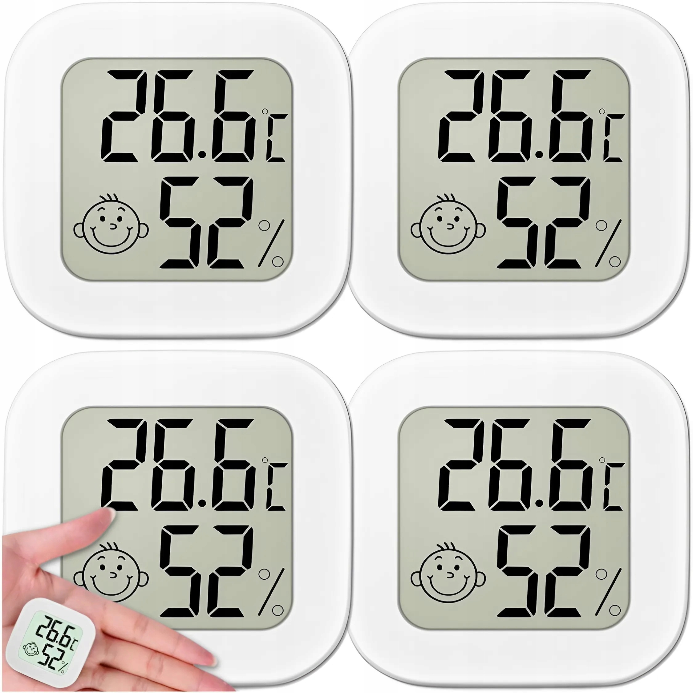 4x Termometr Pokojowy Cyfrowy Elektroniczny Higrometr Wilgotność Powietrza