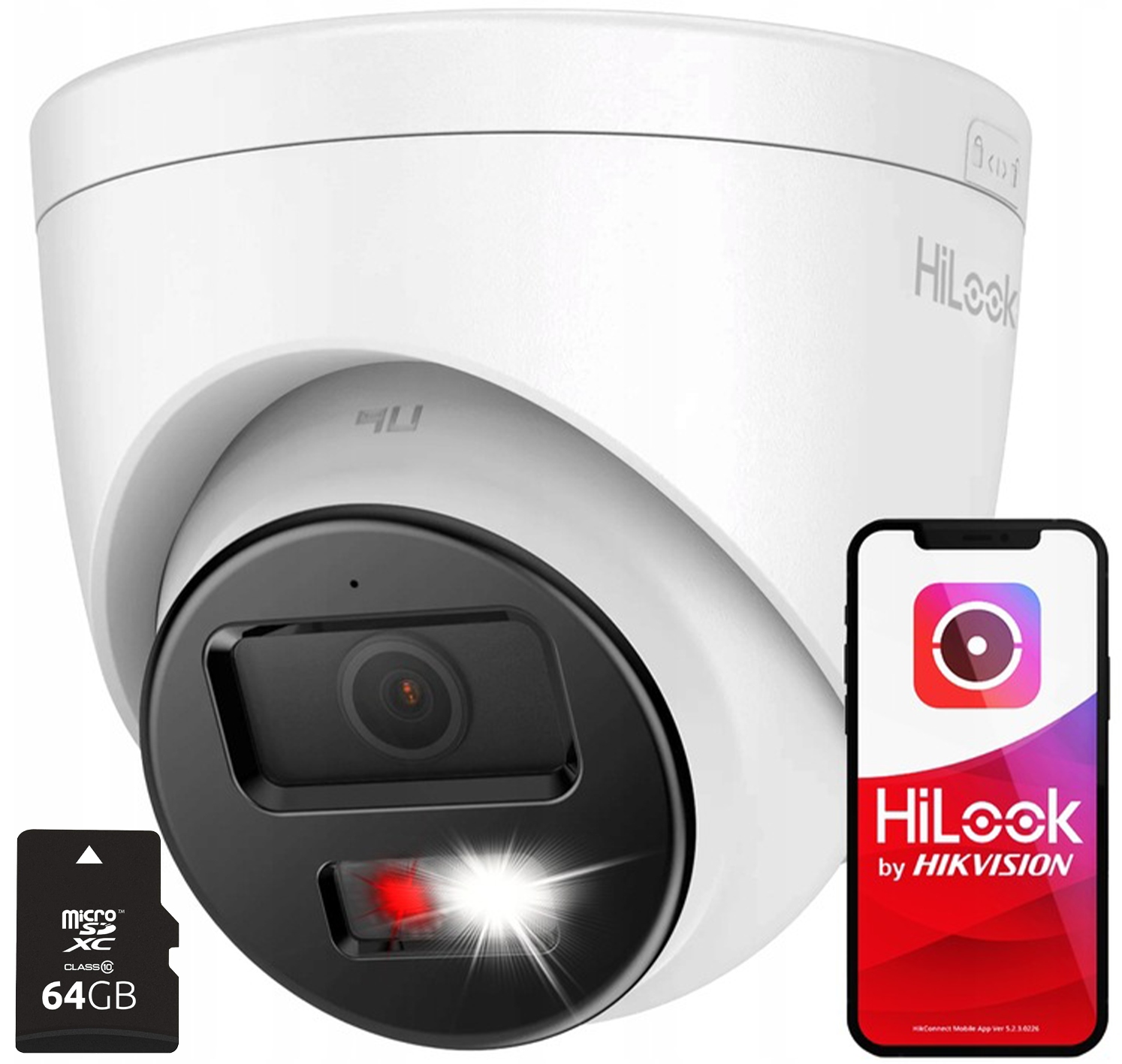 Ip kamera 4K 8MPx IPC-T280HA-LUF/SL HiLook od spoločnosti Hikvision karta Sd 64 Gb