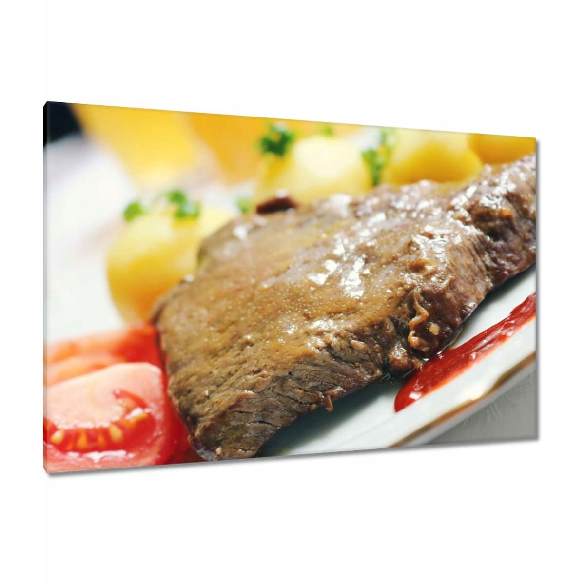 Obrazy 120x80 Steak se zeleninou