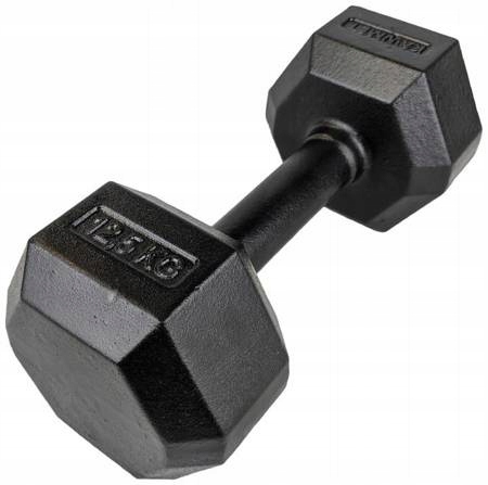 ŻELIWNA HANTLA DO ĆWICZEŃ HEXAGONALNA HEX 12,5 KG