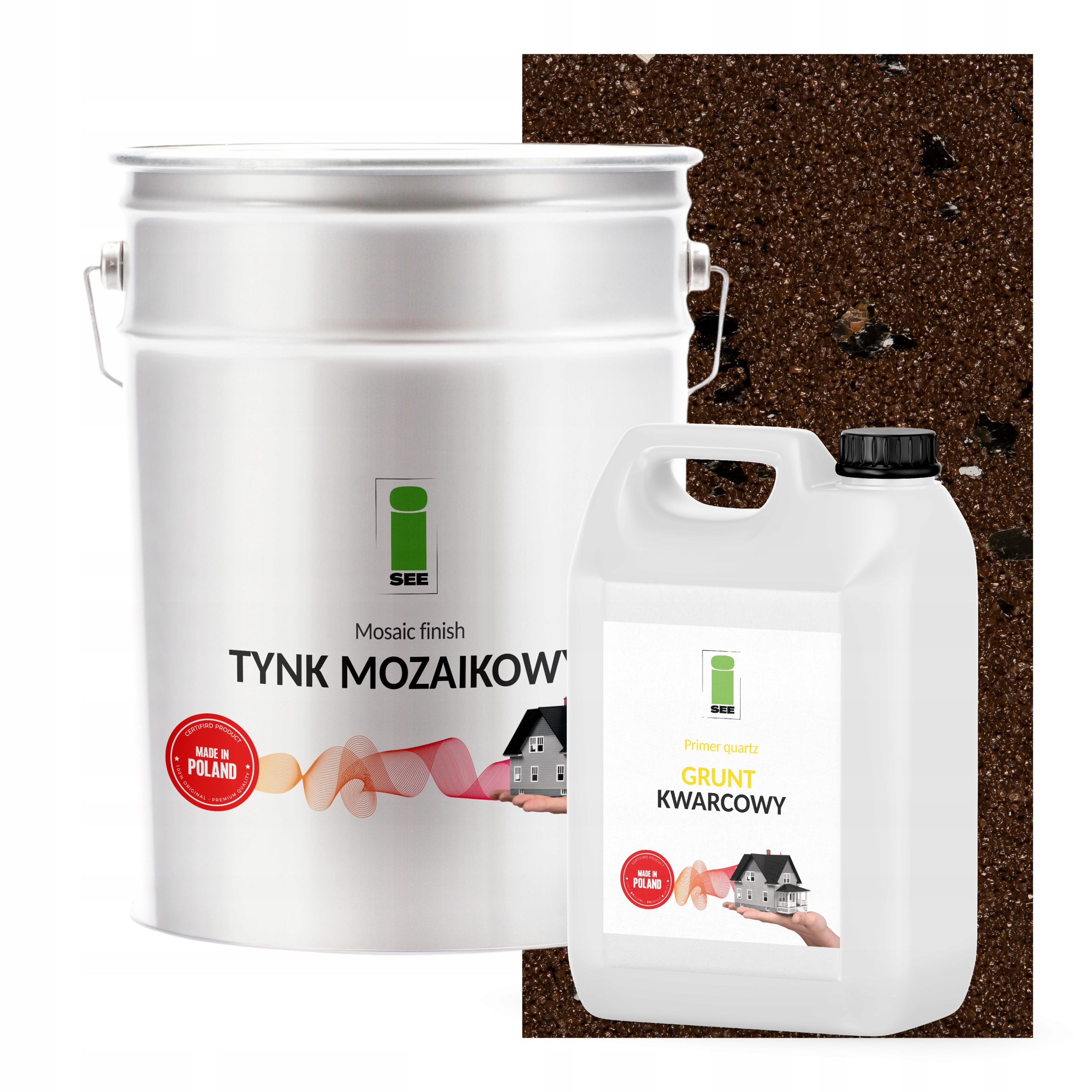 Mozaiková Omietka S Mikou Hnedá 25Kg Základný Náter V Farbe Sada Na 6,6 m2