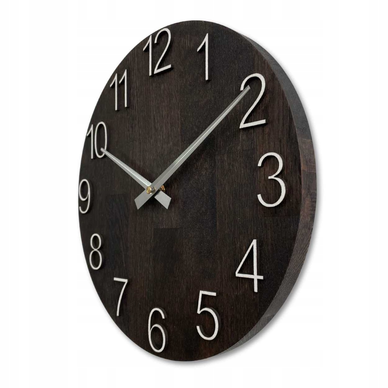 Elegantné drevené dubové hodiny na stenu Oroboro 40 cm Hdf Biela