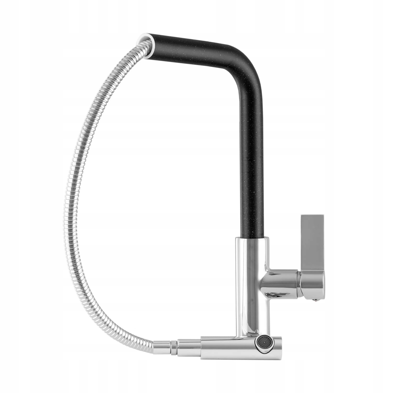 Kuchynská batéria s výsuvným výtokom Side, čierna