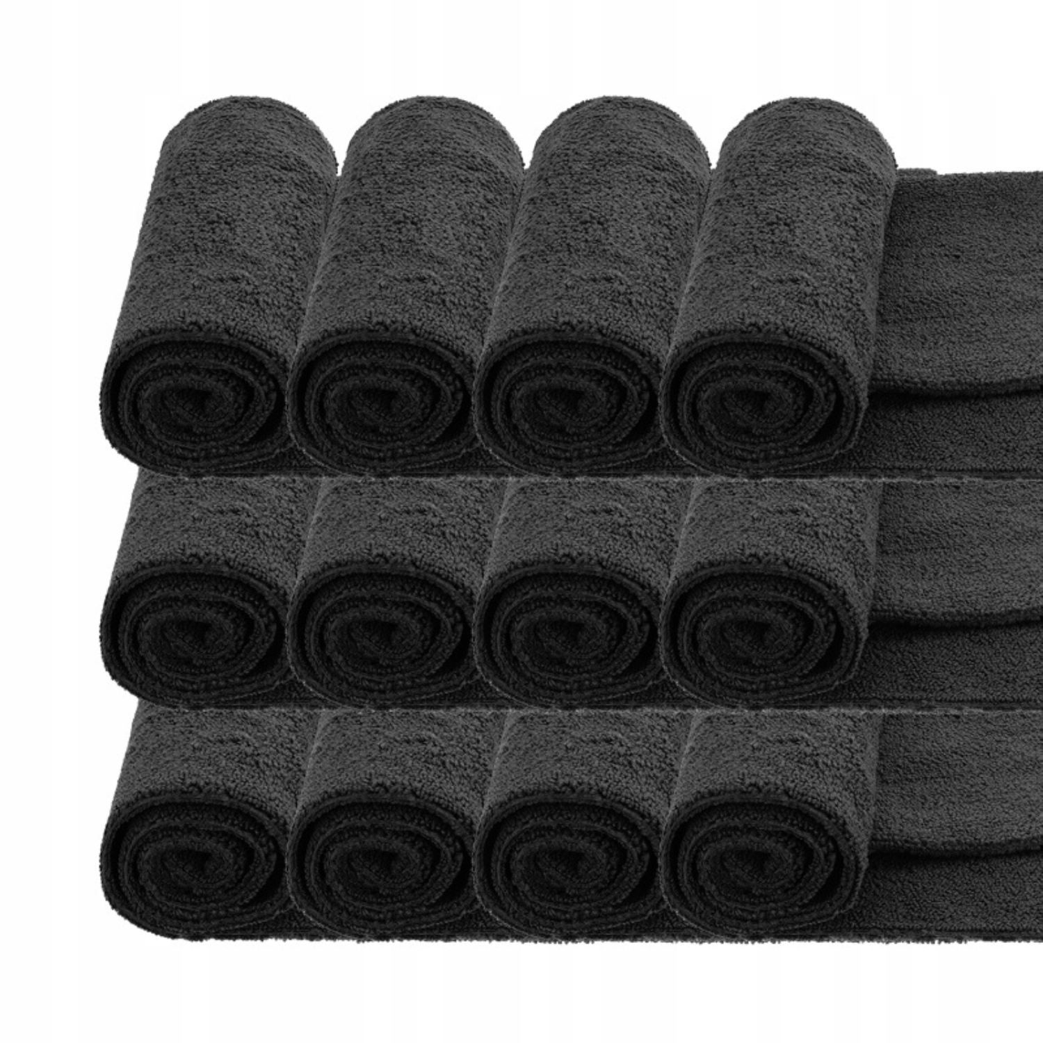 Mr Rag 40x40cm Black edgeless 380GSM mikrofibra czarna bezszwowa 12sztuk.