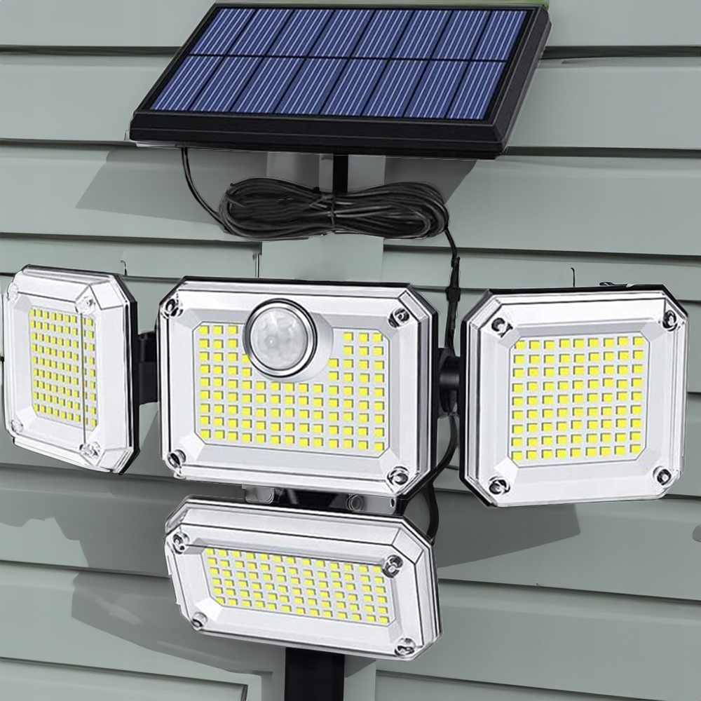 MOCNA LAMPA SOLARNA LED ULICZNA ZEWN CZUJNIK RUCHU ZMIERZCHU + PILOT 4w1 Moc lampy 8 W