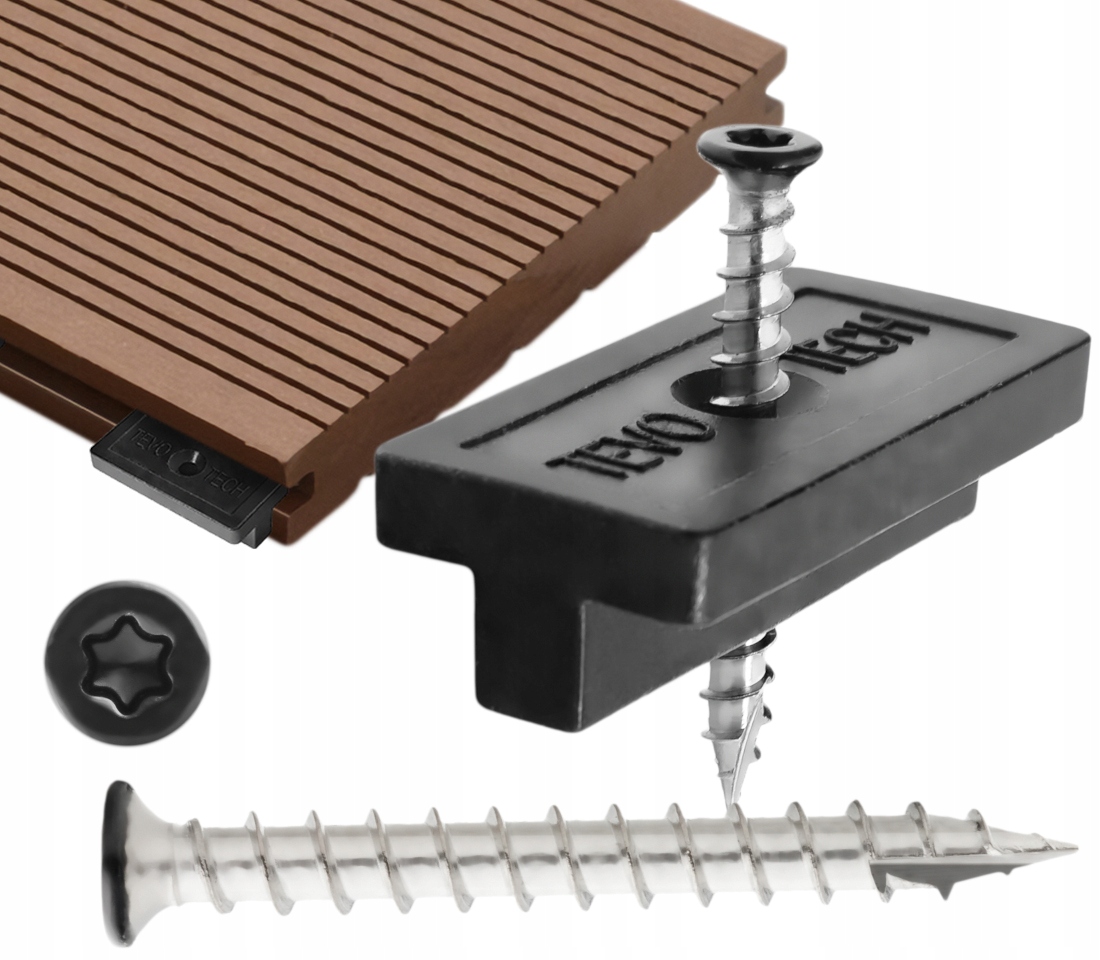 KLIPSY MONTAŻOWE DO DESEK KOMPOZYTOWYCH TARASOWYCH WKRĘTY UKRYTY MONTAŻ X50