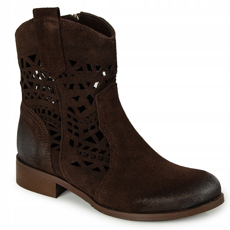 Laroni 3940 Čokoládové Kožené Nezateplené Kožené Kotníkové Boty 41