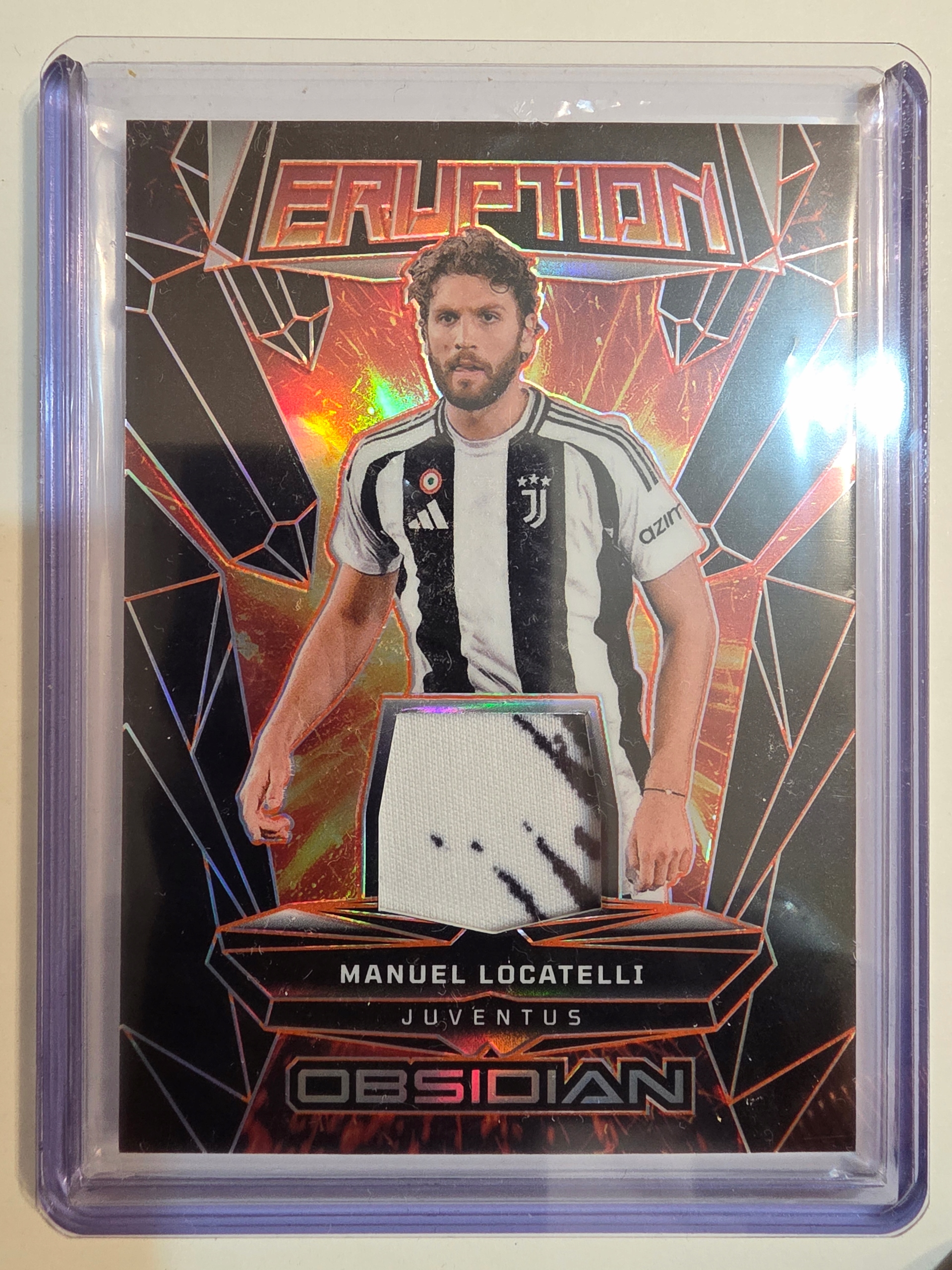2024-25 Panini Obsidian Eruption Locatelli Juventus Patch Relic Orange /99