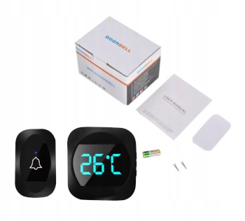 DZWONEK BEZPRZEWODOWY NA BATERIE DO DRZWI DO FURTKI TEMPERATURA ZEWNĘTRZNY Stan opakowania oryginalne