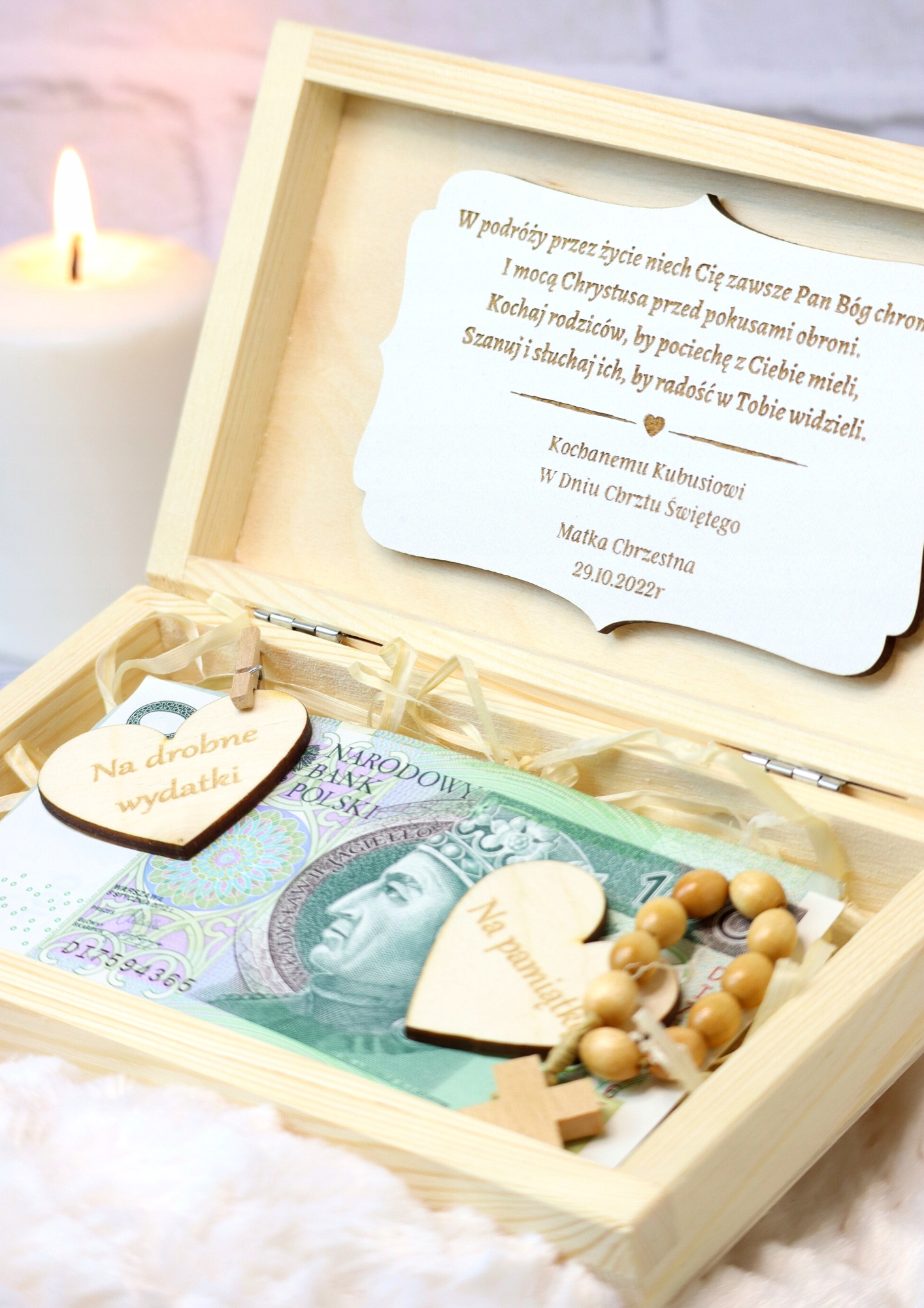 Prezent na Chrzest Święty Pamiątka Chrztu Świętego Pudełko na banknoty Kod producenta Prezent na Chrzest | Pamiątka Chrztu Świętego