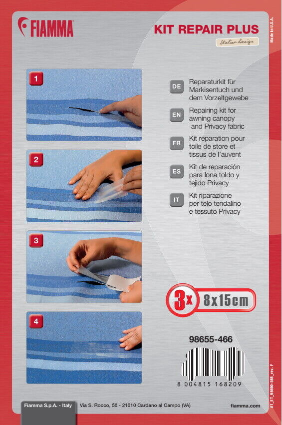 Zestaw naprawczy materiału markizy FIAMMA 8x15cm