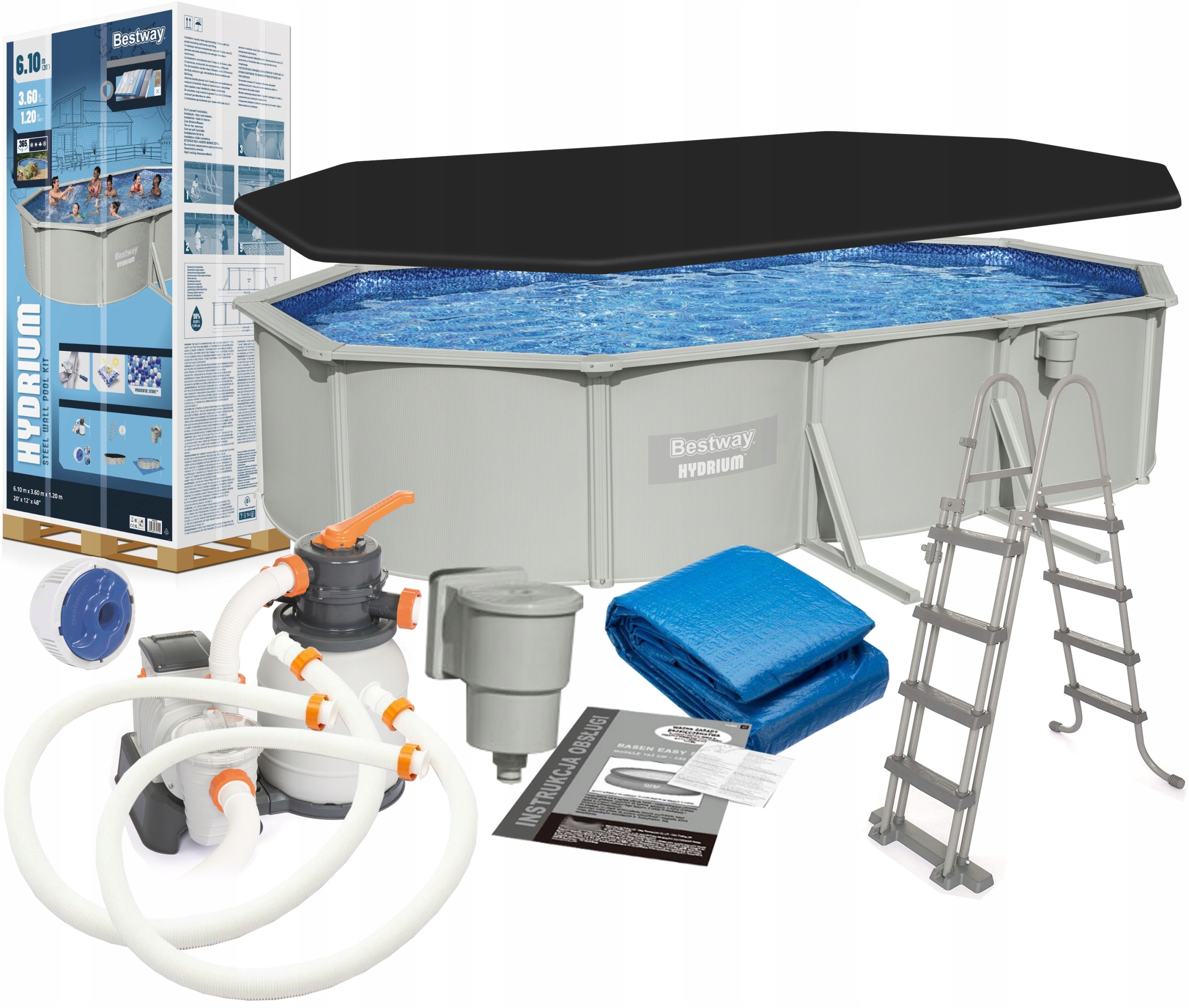 

Bestway 56369 10w1 610x360x120cm Basen Całoroczny