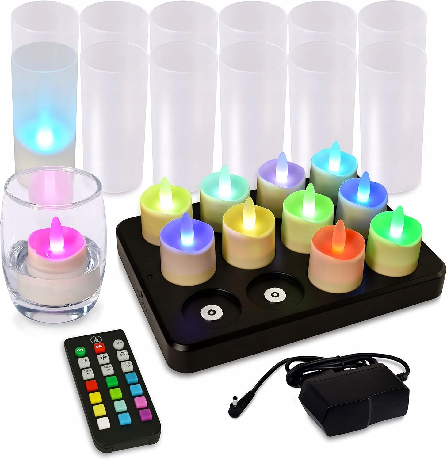 Akumulátorové Led svíčky Hl 12 ks, voděodolné s dálkovým ovládáním a časovačem Rgb