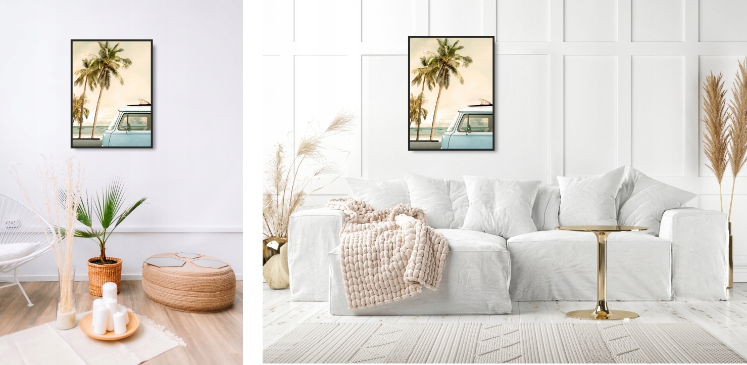 PALMY PLAŻA MORZE plakat B2 50x70cm obraz #131 Szerokość produktu 50 cm