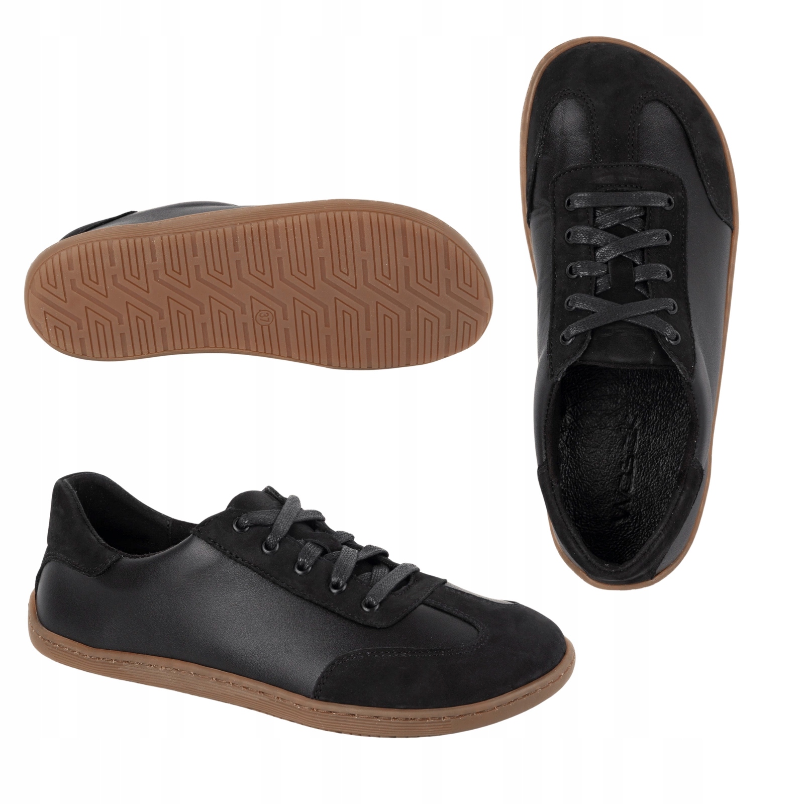 Minimalistické kožené barefootové boty Wasak 0744W černé 38