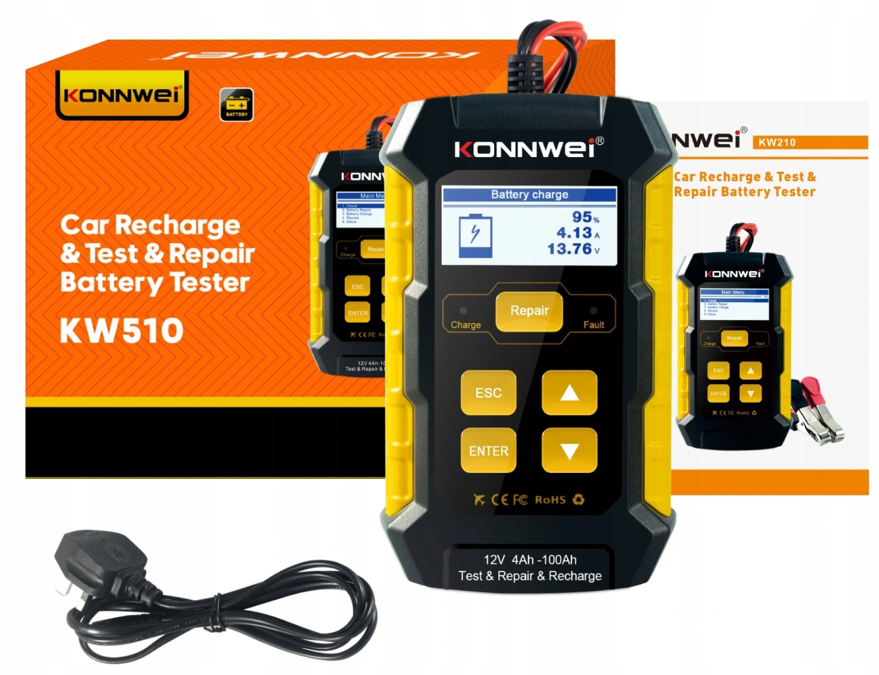 Tester Usměrňovač 2v1 Pro Akumulátor Konnwei KW510