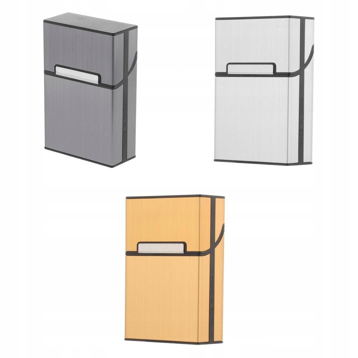 3x Aluminiowy metalowy pojemnik na papierosy