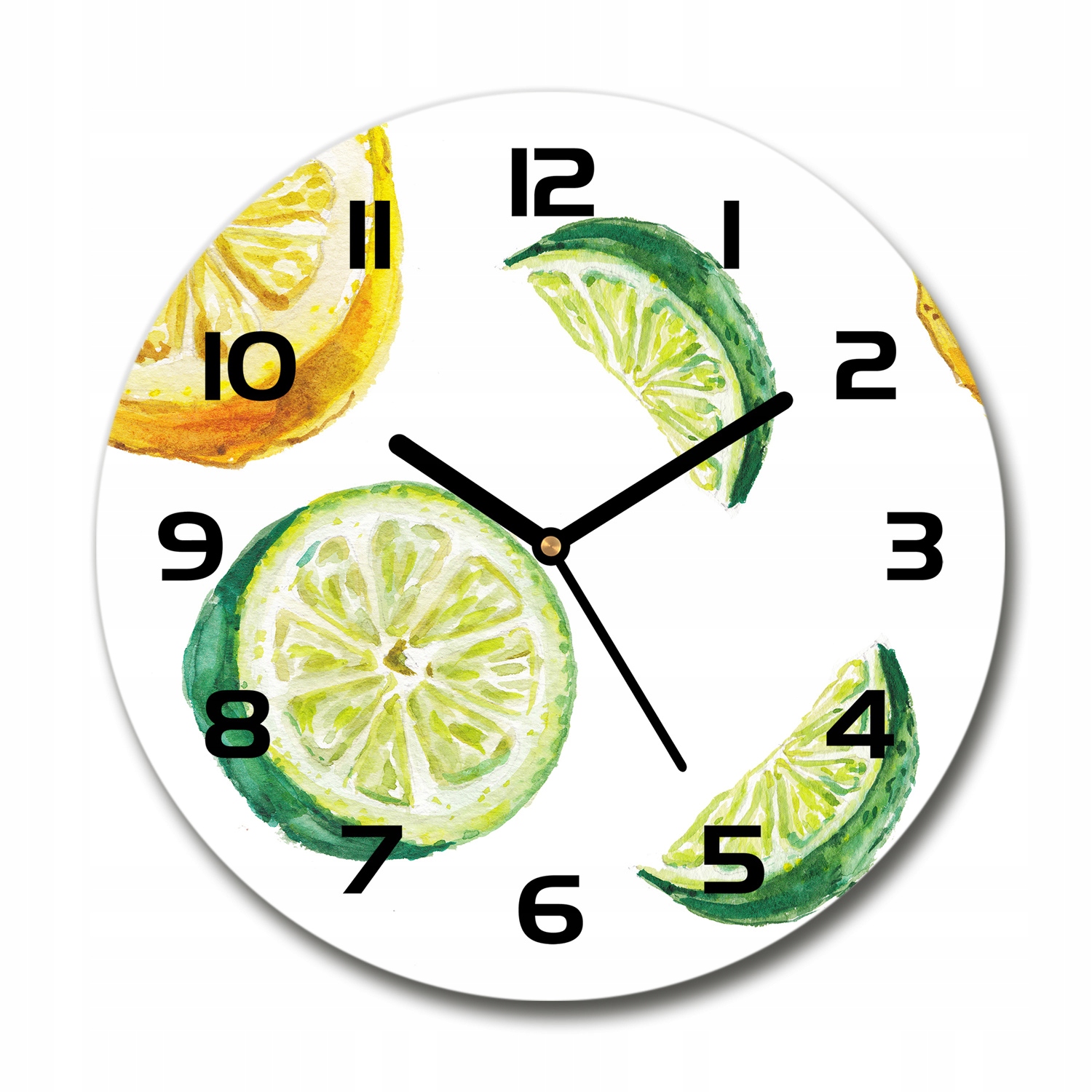 

Zegar szklany okrągły Cytryna i limonka fi 30